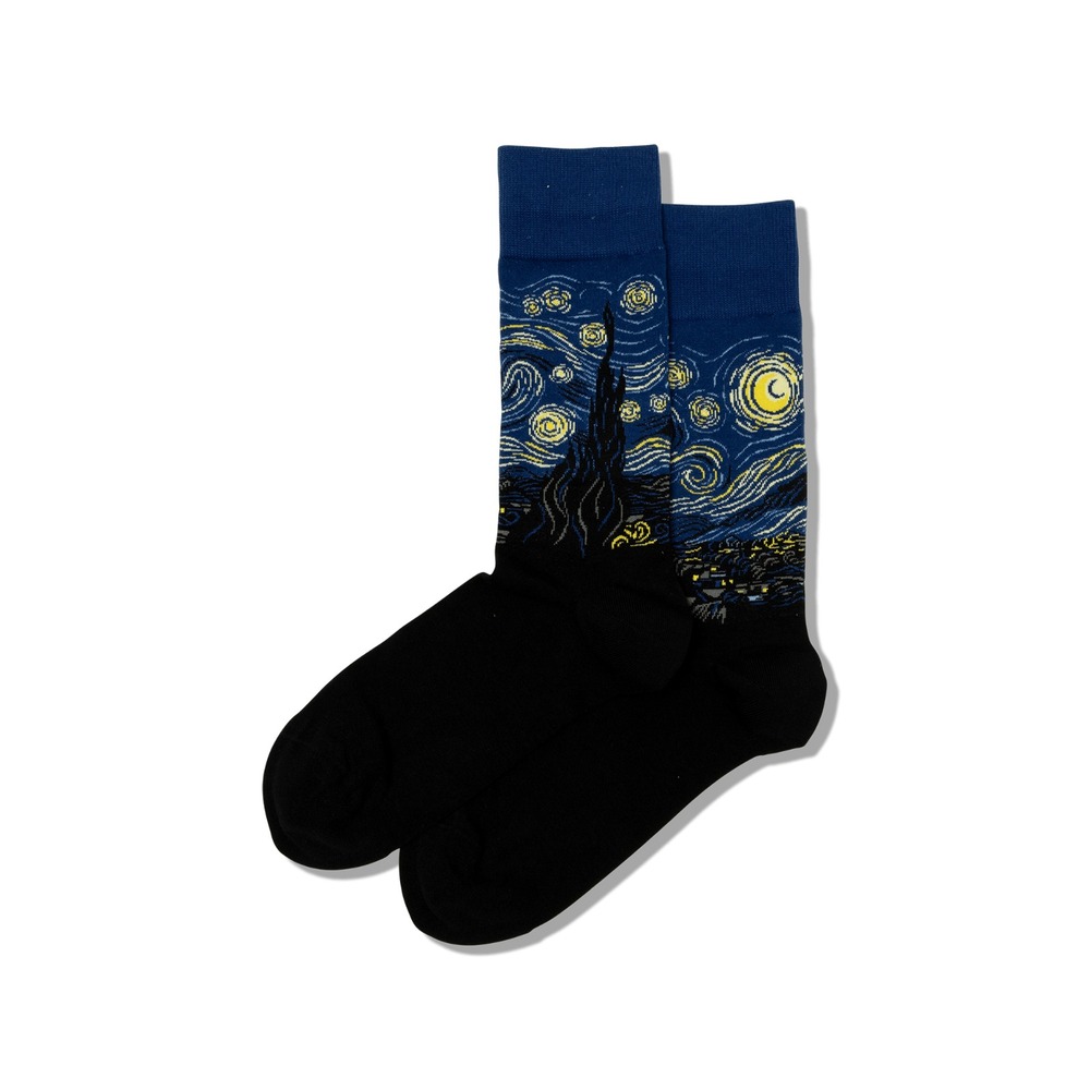 Hot Sox Van Gogh Starry Night Crew Socks Artist Series Mens 10-13 605822-427